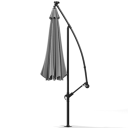 Living and Home Grey 32 LED Crank and Lift Parasol - Wilko - thumbnail 4