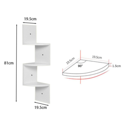 Corner Zigzag Floating Shelves White - Size: 81 x 19.5 x 19.5cm - Living and Home - Wilko - thumbnail 5