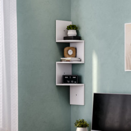 Corner Zigzag Floating Shelves White - Size: 81 x 19.5 x 19.5cm - Living and Home - Wilko - thumbnail 3