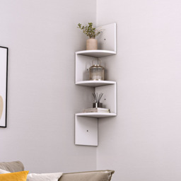 Corner Zigzag Floating Shelves White - Size: 81 x 19.5 x 19.5cm - Living and Home - Wilko - thumbnail 4