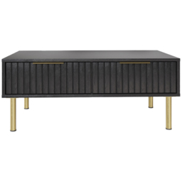 GFW Nervata 2 Drawer Black Coffee Table - Size: 88 x 48 x 36cm - Wilko - thumbnail 3