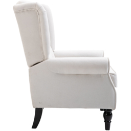Portland Cream Retro Linen-Touch Wingback Armchair - Size: Single - Wilko - thumbnail 4