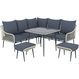 Outsunny 6 Seater Light Grey Garden Lounge Set - Wilko - thumbnail 3