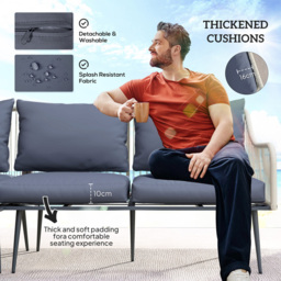 Outsunny 6 Seater Light Grey Garden Lounge Set - Wilko - thumbnail 5