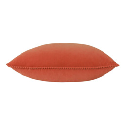 furn. Cosmo Brick Velvet Pom-Pom Cushion - Size: 50 x 30cm - Brown - Wilko - thumbnail 3