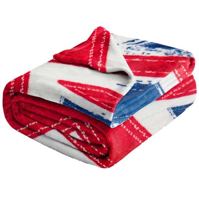 Velosso Union Jack Flan Throw 127 x 152cm - Size: 127 x 152 x 1cm - Multi - Wilko - image 1