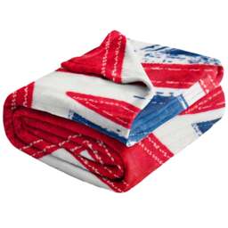 Velosso Union Jack Flan Throw 127 x 152cm - Size: 127 x 152 x 1cm - Multi - Wilko