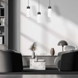 Milagro Clarissa Black Pendant Lamp 230V - Size: 10 x 60 x 90cm - Wilko - thumbnail 5