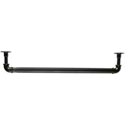 Industrial 120-210cm Extendable Matt Black Curtain Pole - Wilko