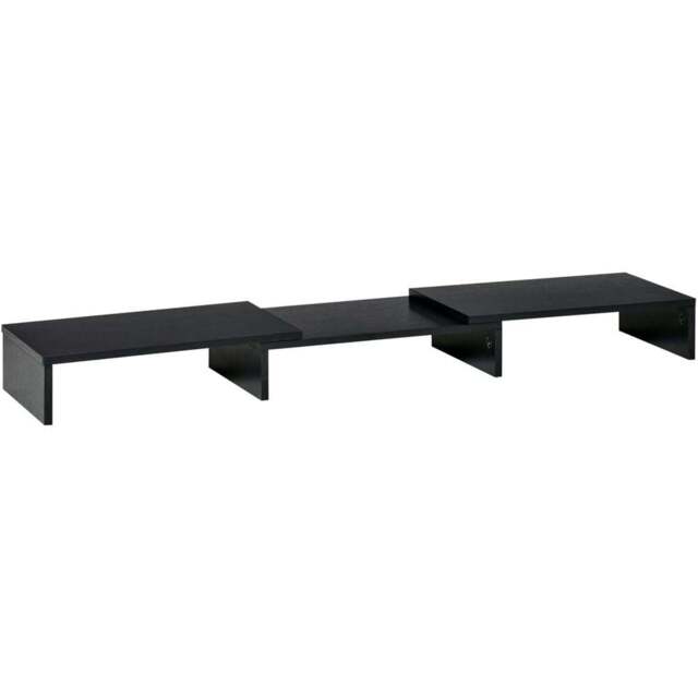 Portland Black Dual Monitor Adjustable Stand Riser - Size: 117 x 23.5 x 10cm - Wilko - image 1