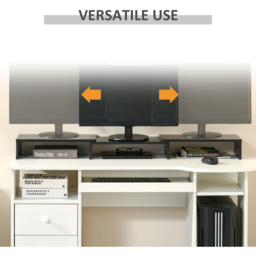 Portland Black Dual Monitor Adjustable Stand Riser - Size: 117 x 23.5 x 10cm - Wilko - thumbnail 7