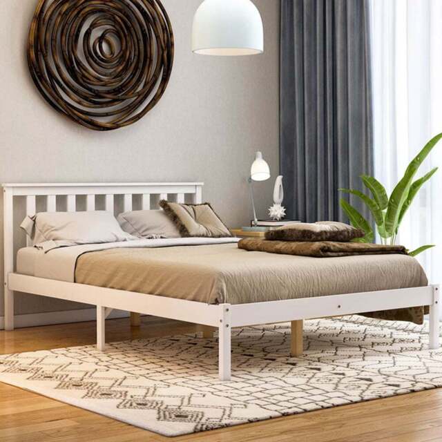 VIDA DESIGNS Milan Double White Low Foot Wooden Bed Frame - Wilko - image 1