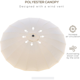 Outsunny White Crank and Tilt Parasol 2.5m - Size: 3m - Cream - Wilko - thumbnail 7