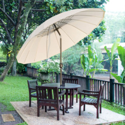 Outsunny White Crank and Tilt Parasol 2.5m - Size: 3m - Cream - Wilko - thumbnail 3
