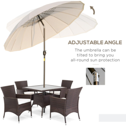Outsunny White Crank and Tilt Parasol 2.5m - Size: 3m - Cream - Wilko - thumbnail 6
