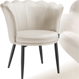 tectake Stella Cream and Black Velvet Padded Armchair - Size: Single - Wilko - thumbnail 3