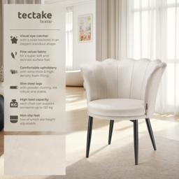 tectake Stella Cream and Black Velvet Padded Armchair - Size: Single - Wilko - thumbnail 7