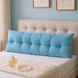 Living and Home Blue Chenille Headboard Pillow 60 x 180cm - Size: 60 x 180 x 18cm - Wilko - thumbnail 3
