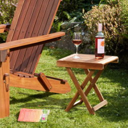 Garden Gear Acacia Folding Side Table - Size: 45 x 40 x 40cm - Brown - Wilko - thumbnail 5