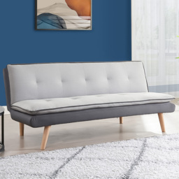 Home Detail Willow Double Sleeper Light Grey and Dark Grey Fabric Sofa Bed - Size: 3 Seater - Wilko