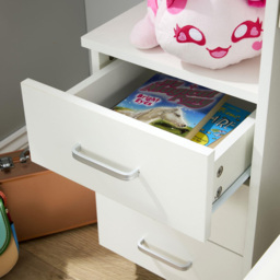 Home Source Arlo 4 Drawer 4 Shelf White Vanity Table and Cushioned Stool Set with Mirror - Size: 149 x 87 x 40cm - Wilko - thumbnail 7