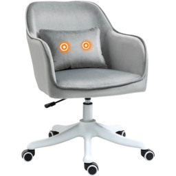 Portland Grey Velvet Massage Office Chair - Size: 57 x 70 x 86cm - Wilko - thumbnail 3