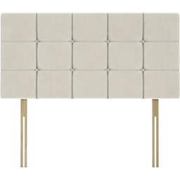Bedmaster Double Cream Naples Velvet Pearl Squared Headboard - Wilko - thumbnail 3