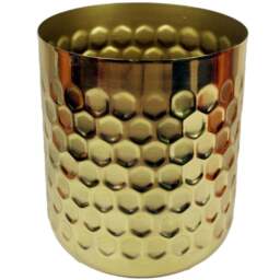 Botanik Gold Honeycomb Metal Planter 18 x 15.5cm - Size: 18 x 15.5 x 15.5cm - Wilko