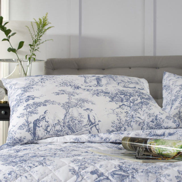 The Lyndon Company 2021 Toile Housewife Blue Pillowcase 50 x 75cm 2 Pack - Wilko - image 1