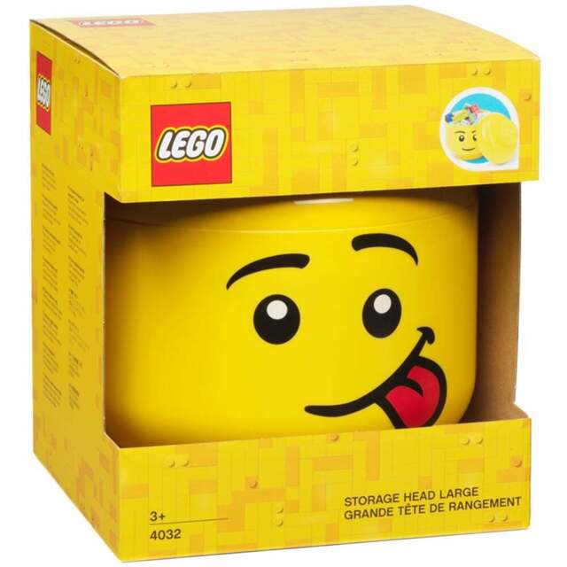 LEGO Set of 2 Silly Face Storage Head - Size: 24 x 24 x 27cm - Yellow - Wilko - image 1
