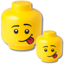 LEGO Set of 2 Silly Face Storage Head - Size: 24 x 24 x 27cm - Yellow - Wilko - thumbnail 3