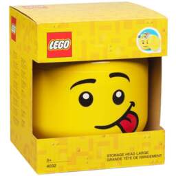 LEGO Set of 2 Silly Face Storage Head - Size: 24 x 24 x 27cm - Yellow - Wilko