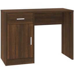 vidaXL Single Door Single Drawer Computer Desk Brown - Size: 73 x 100 x 40cm - Wilko - thumbnail 3