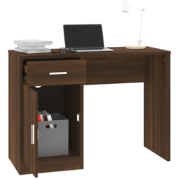 vidaXL Single Door Single Drawer Computer Desk Brown - Size: 73 x 100 x 40cm - Wilko - thumbnail 5