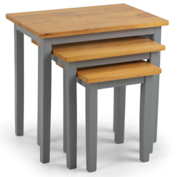 Julian Bowen Cleo Grey and Oak Nest of Tables Set of 3 - Size: 33 x 48 x 46cm - Wilko - thumbnail 3