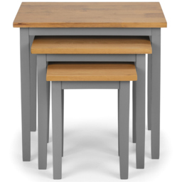 Julian Bowen Cleo Grey and Oak Nest of Tables Set of 3 - Size: 33 x 48 x 46cm - Wilko - thumbnail 4