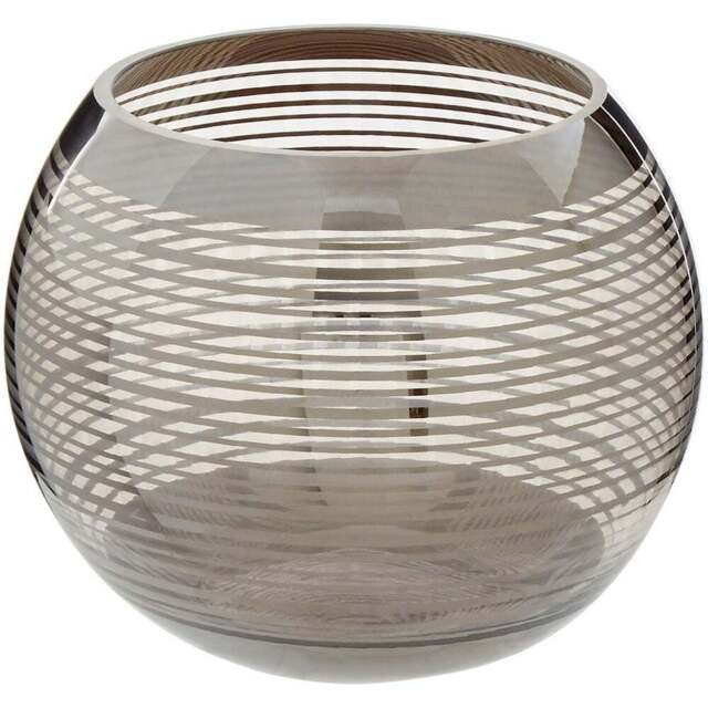 Premier Housewares Silver Raya Glass Vase - Size: 20 x 20 x 16cm - Wilko - image 1