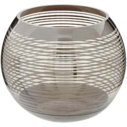 Premier Housewares Silver Raya Glass Vase - Size: 20 x 20 x 16cm - Wilko