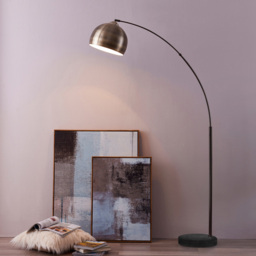 Teamson Home Arquer Antique Brass Shade Arched Marble Base Floor Lamp - Size: 173.0 x 32.0 x 110.0cm - White - Wilko - thumbnail 3