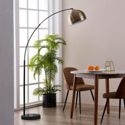 Teamson Home Arquer Antique Brass Shade Arched Marble Base Floor Lamp - Size: 173.0 x 32.0 x 110.0cm - White - Wilko - thumbnail 5