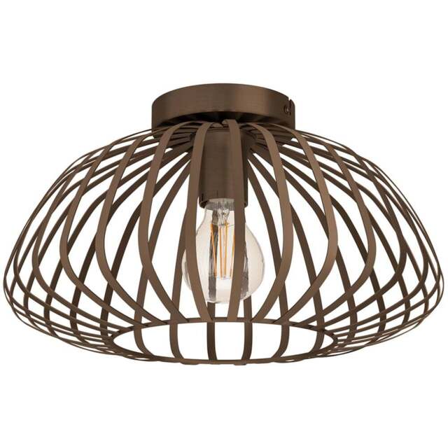 EGLO Espinal Bronze Steel Caged Style Ceiling Light - Size: 22 x 38.5 x 22cm - Brown - Wilko - image 1