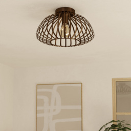 EGLO Espinal Bronze Steel Caged Style Ceiling Light - Size: 22 x 38.5 x 22cm - Brown - Wilko - thumbnail 5