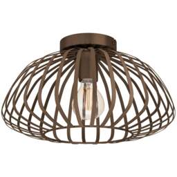 EGLO Espinal Bronze Steel Caged Style Ceiling Light - Size: 22 x 38.5 x 22cm - Brown - Wilko