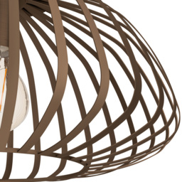 EGLO Espinal Bronze Steel Caged Style Ceiling Light - Size: 22 x 38.5 x 22cm - Brown - Wilko - thumbnail 4