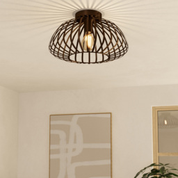 EGLO Espinal Bronze Steel Caged Style Ceiling Light - Size: 22 x 38.5 x 22cm - Brown - Wilko - thumbnail 3