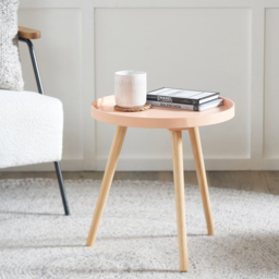 Pacific Lifestyle Halston Apricot Wood Veneer and Natural Pine Wood Side Table - Orange - Wilko - thumbnail 6