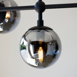 Merano Trieste Smoked Mirror Glass Matt Black Bar Pendant Ceiling Light - Size: 44.5 x 0.1 x 93.5cm - Wilko - thumbnail 7
