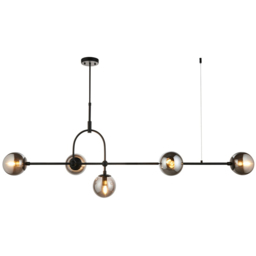 Merano Trieste Smoked Mirror Glass Matt Black Bar Pendant Ceiling Light - Size: 44.5 x 0.1 x 93.5cm - Wilko - thumbnail 4