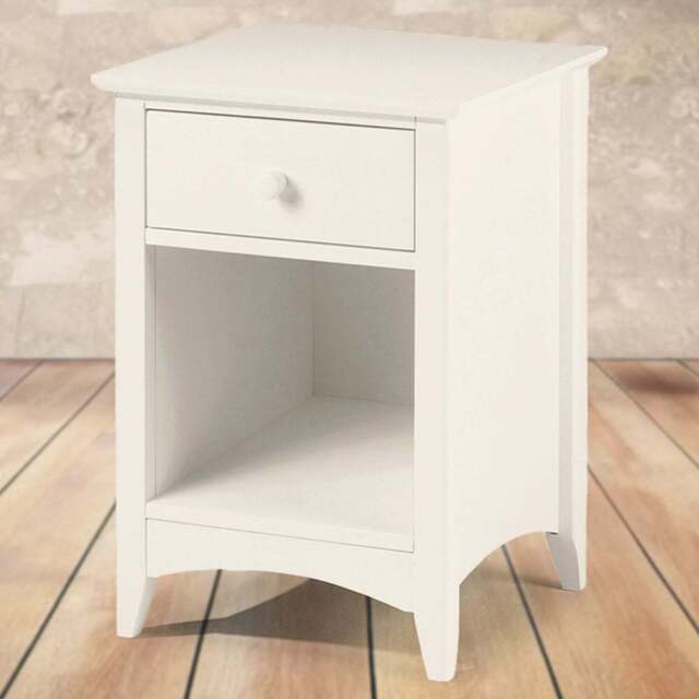 Julian Bowen Cameo Single Drawer Stone White Bedside Table - Wilko - image 1