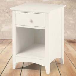 Julian Bowen Cameo Single Drawer Stone White Bedside Table - Wilko - thumbnail 1